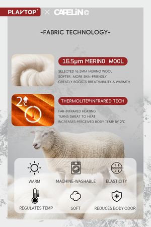 Ultra-Fine Merino Wool Unisex Snowboard & Ski Base Layer